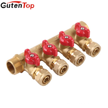 Gutentop China Supply Heating Plumbing Brass Pex Pipe Manifolds With Ball Valve